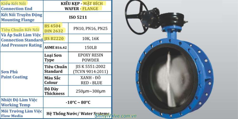 Van bướm mặt bích