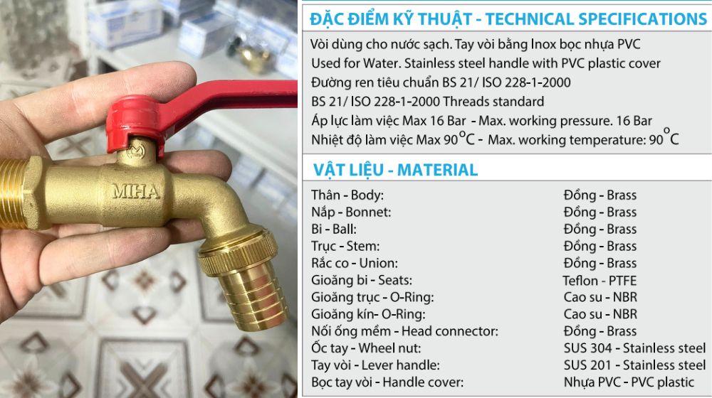 Vật liệu chế tạo khóa vòi nước