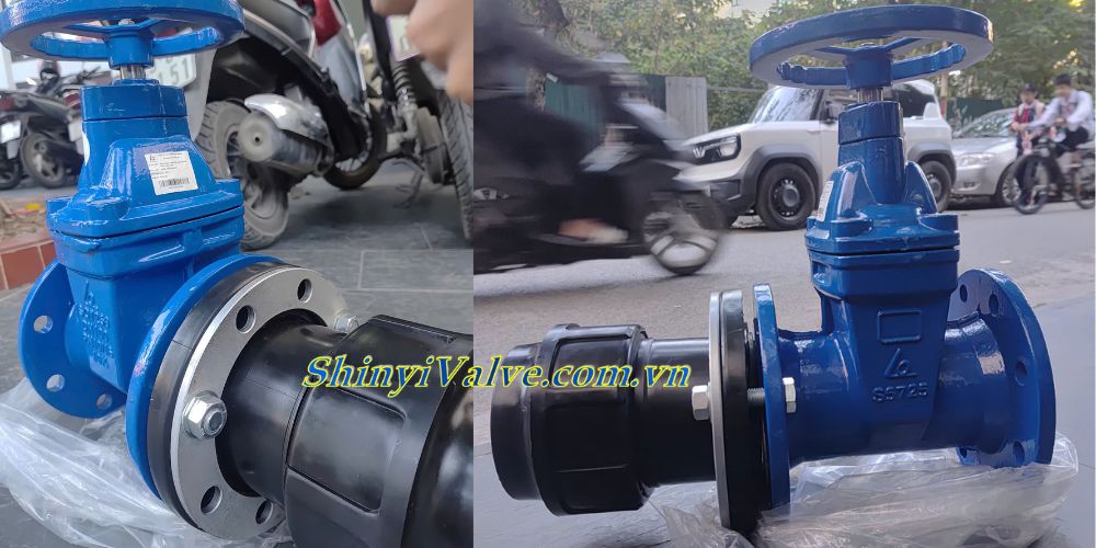 Lắp van cổng ty chìm ShinYi với ống HDPE