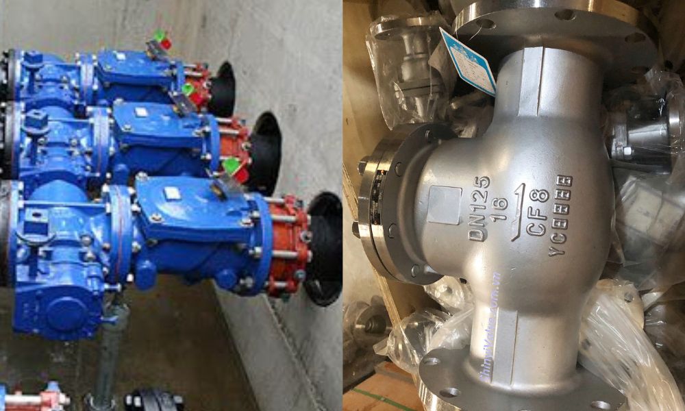 kiểu kết nối van 1 chiều lá lật dn125