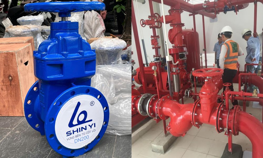 kiểu kết nối van cổng shinyi GVHX DN200