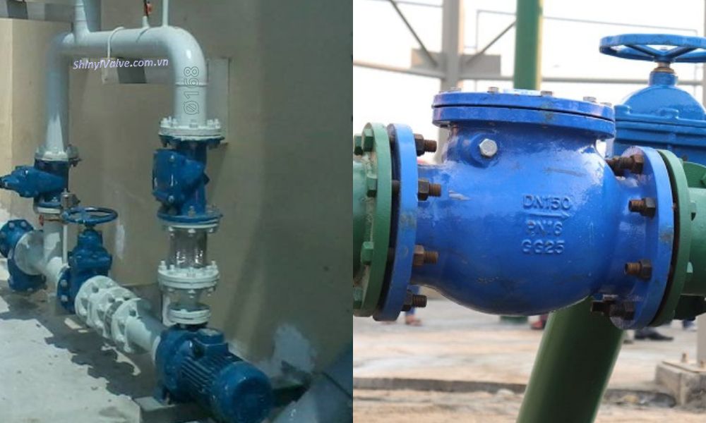 van 1 chiều dn150 với kích thước ống