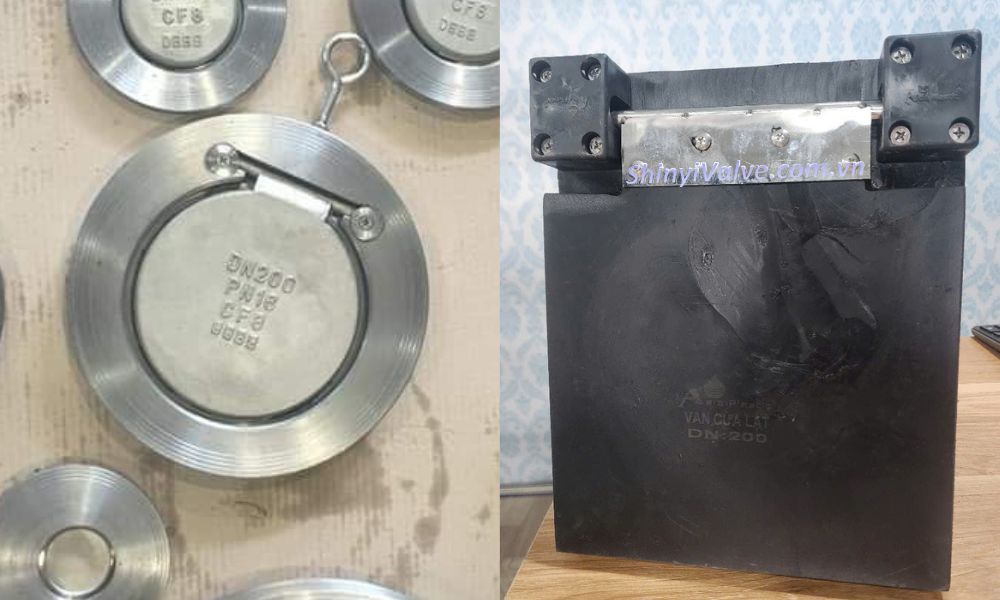 van 1 chiều dn200 cửa lật