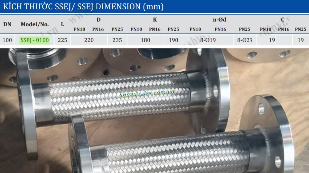 chi tiết kích thước shinyi ssej dn100