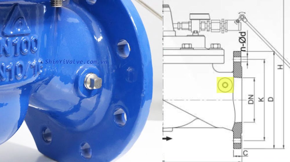 chốt xả nhanh trên thân shinyi h100 dn100