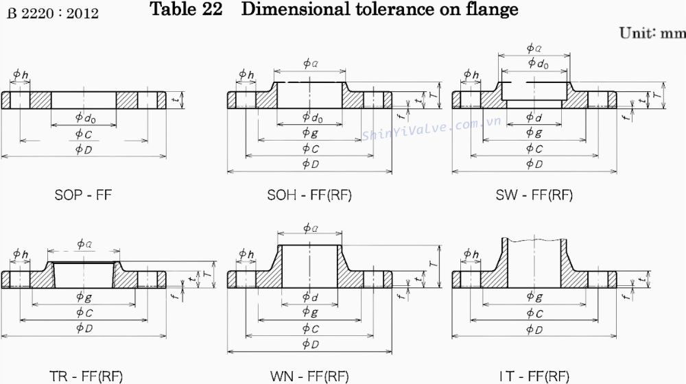 dung sai theo tiêu chuẩn mặt bích jis 10k