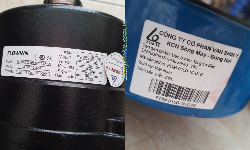 tem nhãn van bướm shinyi WEOM DN100