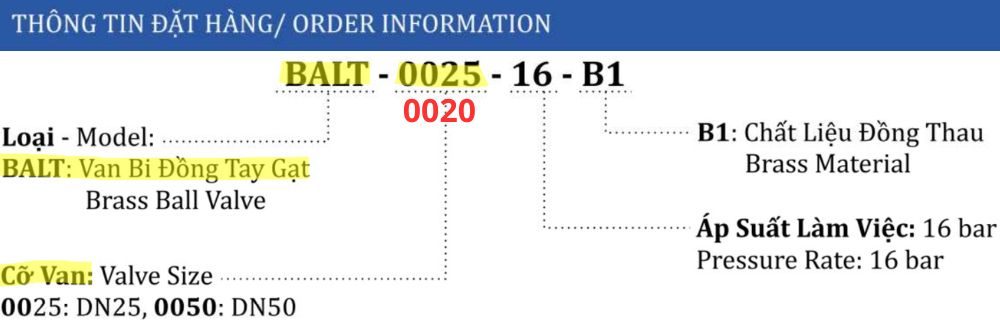 thông số van bi đồng shinyi BALT DN20