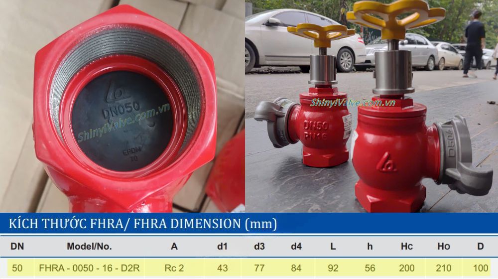 chi tiết kích thước của van shinyi fhra dn50