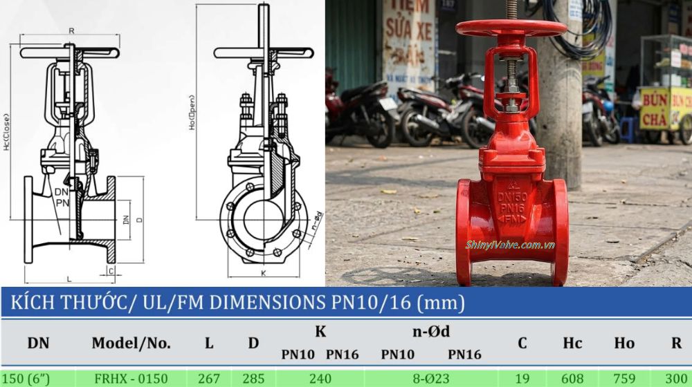 kích thước của shinyi frhx 0150 10 16