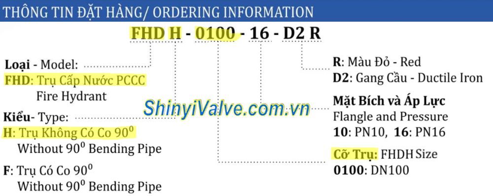 ký hiệu trụ shinyi FHDH DN100