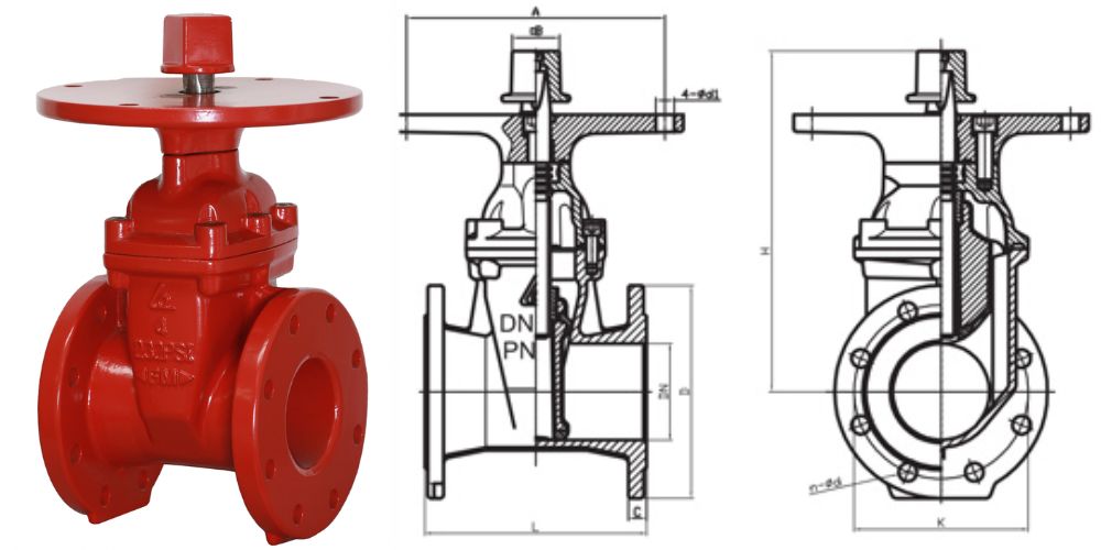 bản vẽ van cổng ty chìm ul fm shinyi