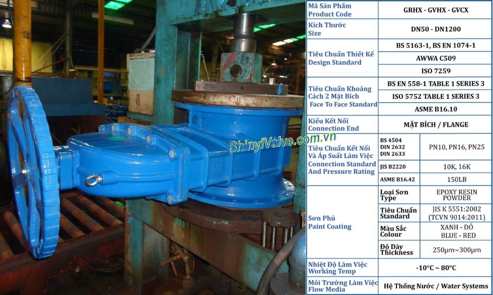 đặc điểm kỹ thuật van shinyi gvhx dn500