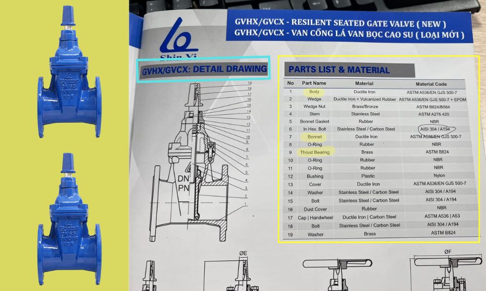 vật liệu của gvcx dn250