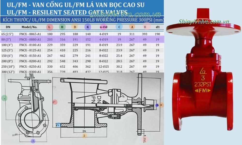 kích thước của van shinyi fncx 0080 a1